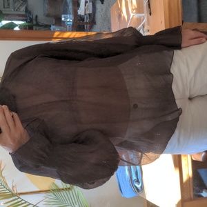 Oak + Fort Ruffle Neck Blouse